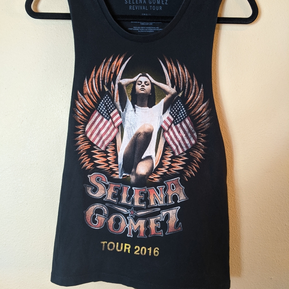 Selena Gomez Concert Tour 2016 Black Tank Top